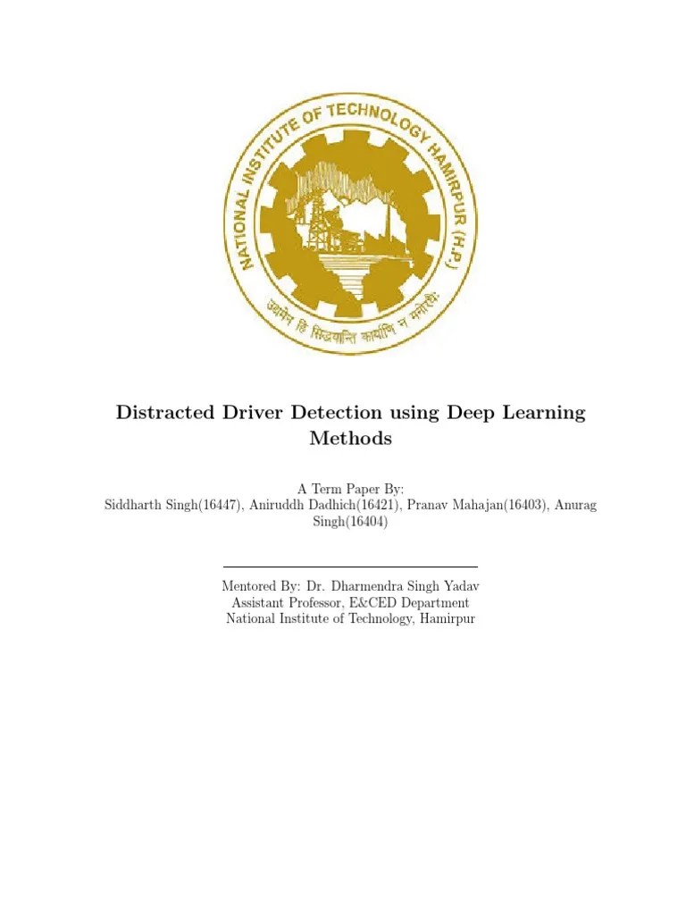 Distracted Driver Detection Using Deep Learning Methods | Download Free ...