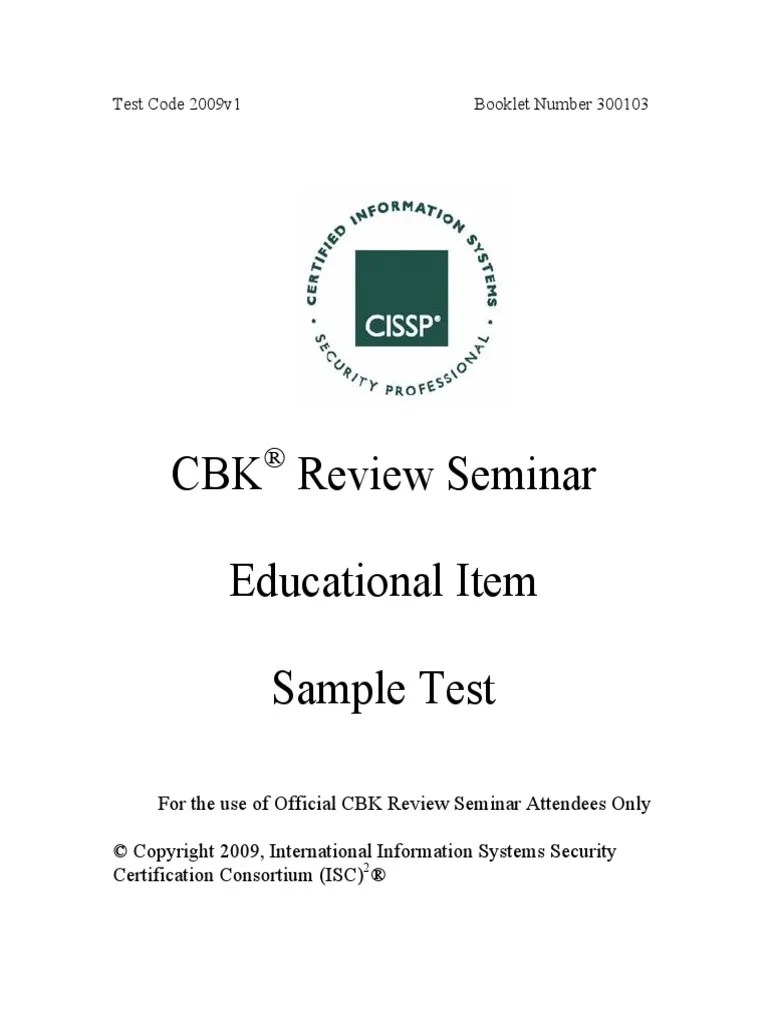 CISSP V9.1 - Practice Exam | PDF | Information Security | Encryption