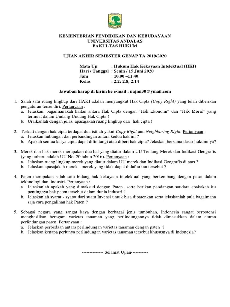Tujuan dari pelaksanaan hukum hak cipta adalah melindungi hak eksklusif, hak moral, dan ekonomi bagi pencipta karya. Hukum Hak Kekayaan Intelektual 2 2 2 8 2 14 Najmi Pdf