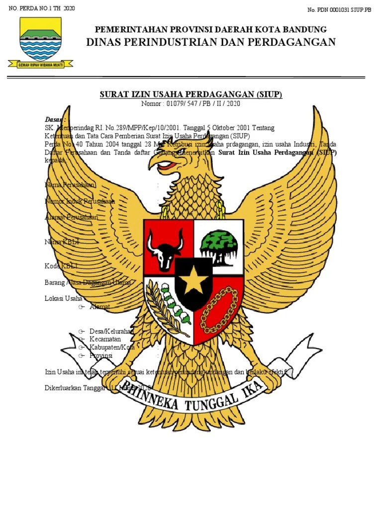 Surat Izin Usaha Perdagangan | PDF