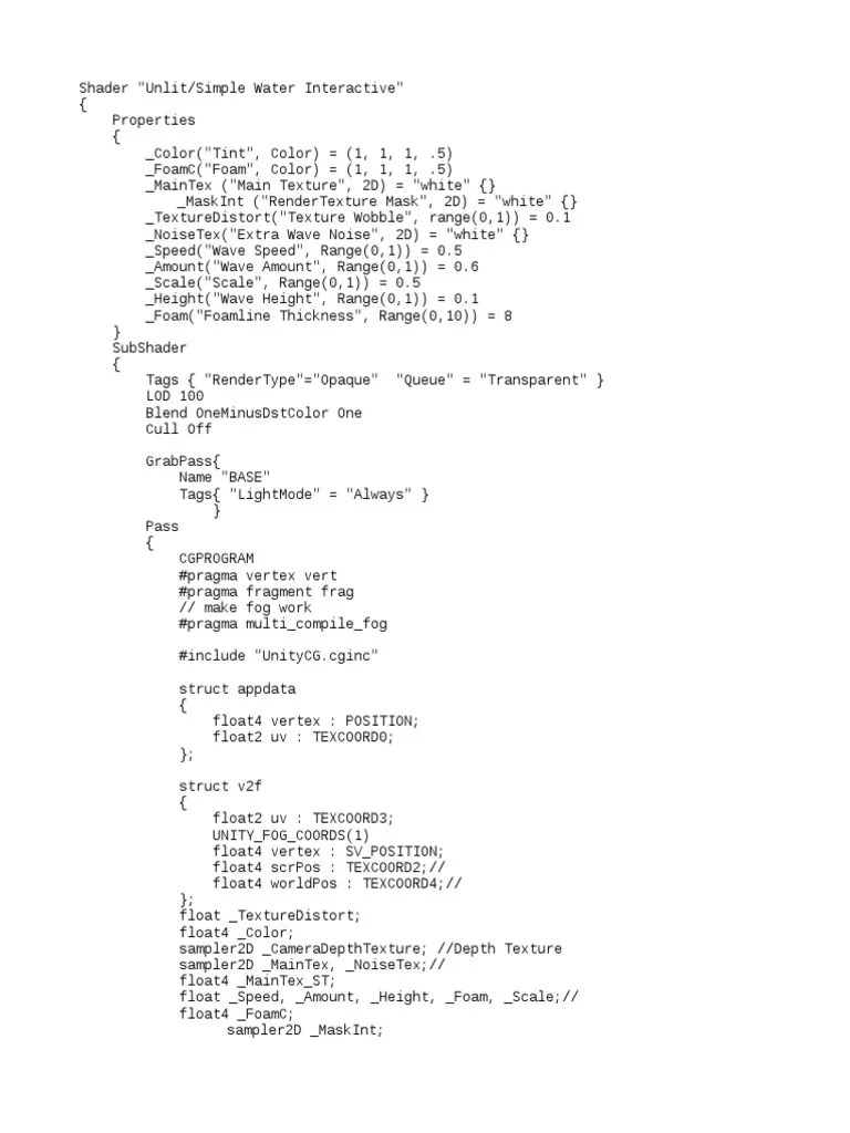 InteractiveWater Shader | PDF | Shader | Computer Graphics
