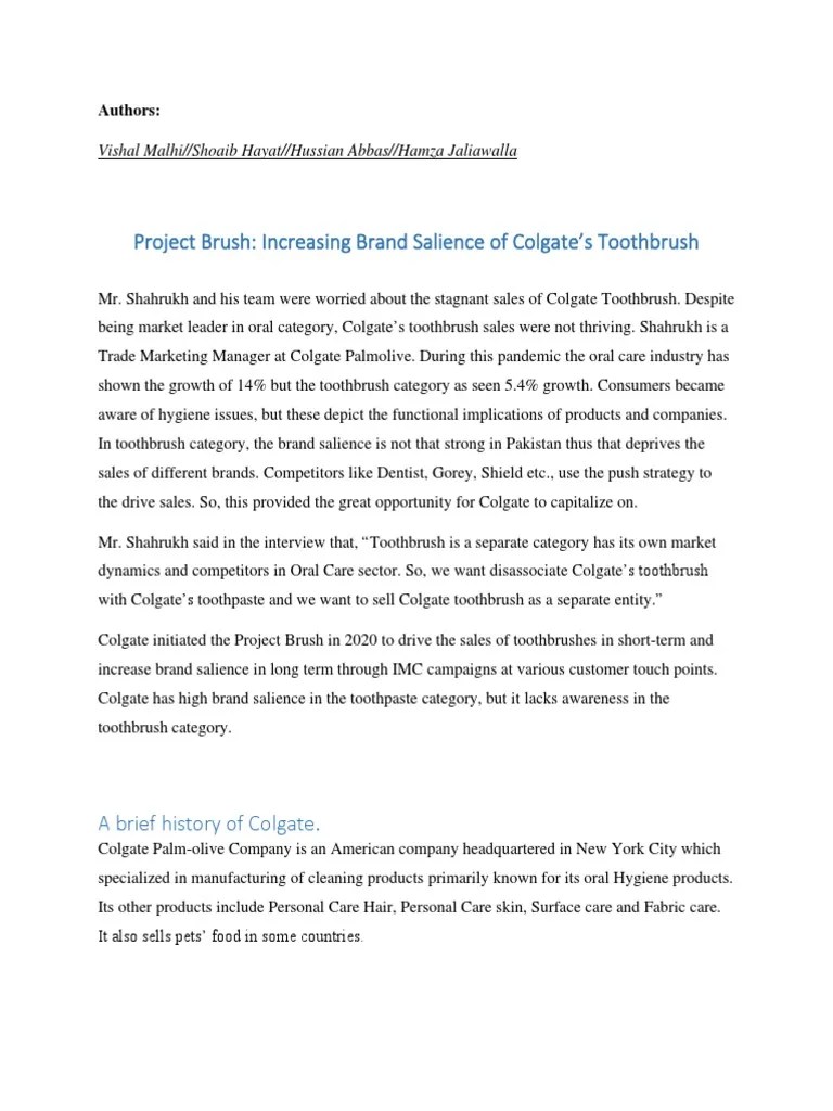 Colgate Case Study | PDF | Brand | Oral Hygiene