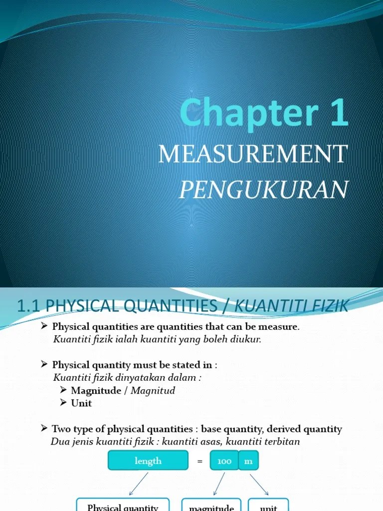 Chapter 1 Measurement | PDF | International System Of Units | Quantity
