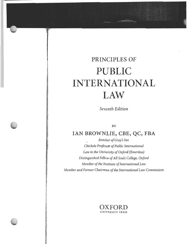 RA-58 - Principles Of Public International Law, Brownlie, 7th Edition, Sources Of Law | PDF