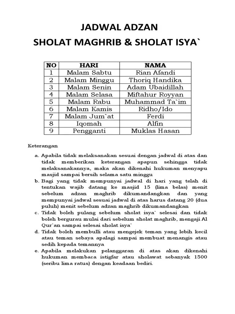Jadwal Adzan | PDF