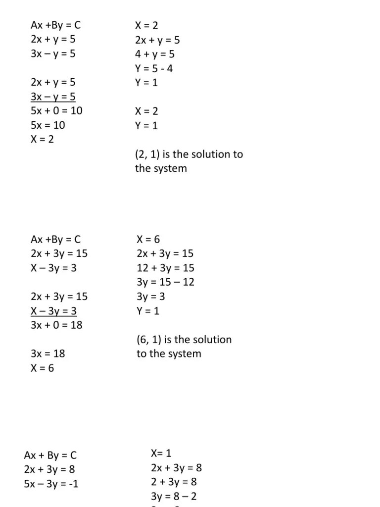 Elimination Method | PDF