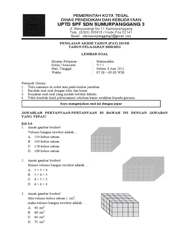 Soal PAT Matematika Kelas V | PDF