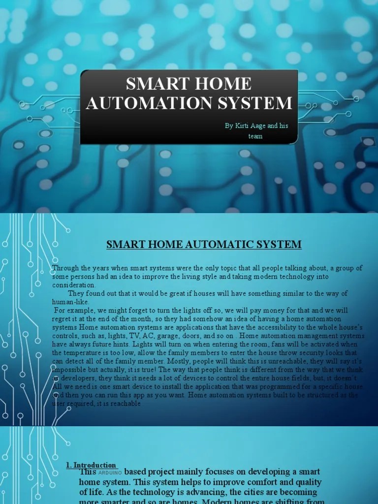 Smart Home Automation System | PDF | Arduino | Sensor