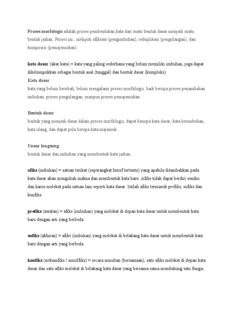 Proses Morfologis | PDF
