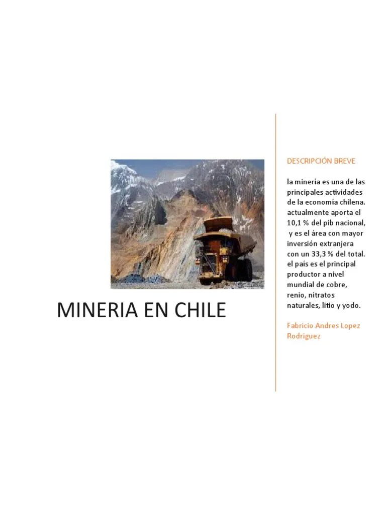 Mineria En Chile | PDF | Minería | Cobre