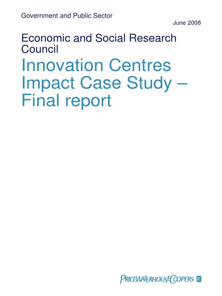Innovation Centres Impact Case Study | PDF | Innovation | Sustainability