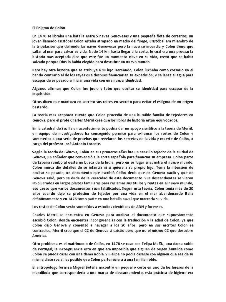 El Enigma De Colón | PDF | Cristobal Colon | Agitación