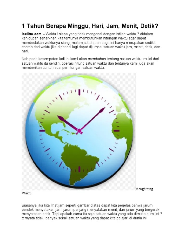 1 Tahun Berapa Minggu | PDF