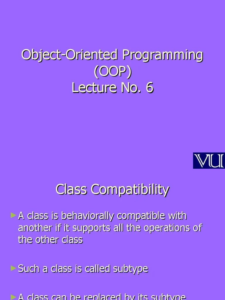 Object-Oriented Programming (OOP) Lecture No. 6 | PDF | Shape ...