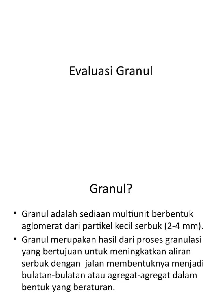 Evaluasi Granul | PDF