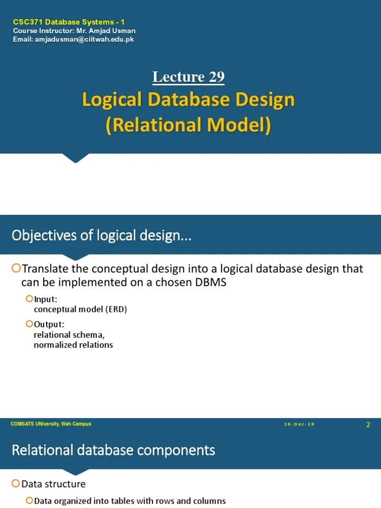 Logical Database Design | PDF | Relational Database | Information ...