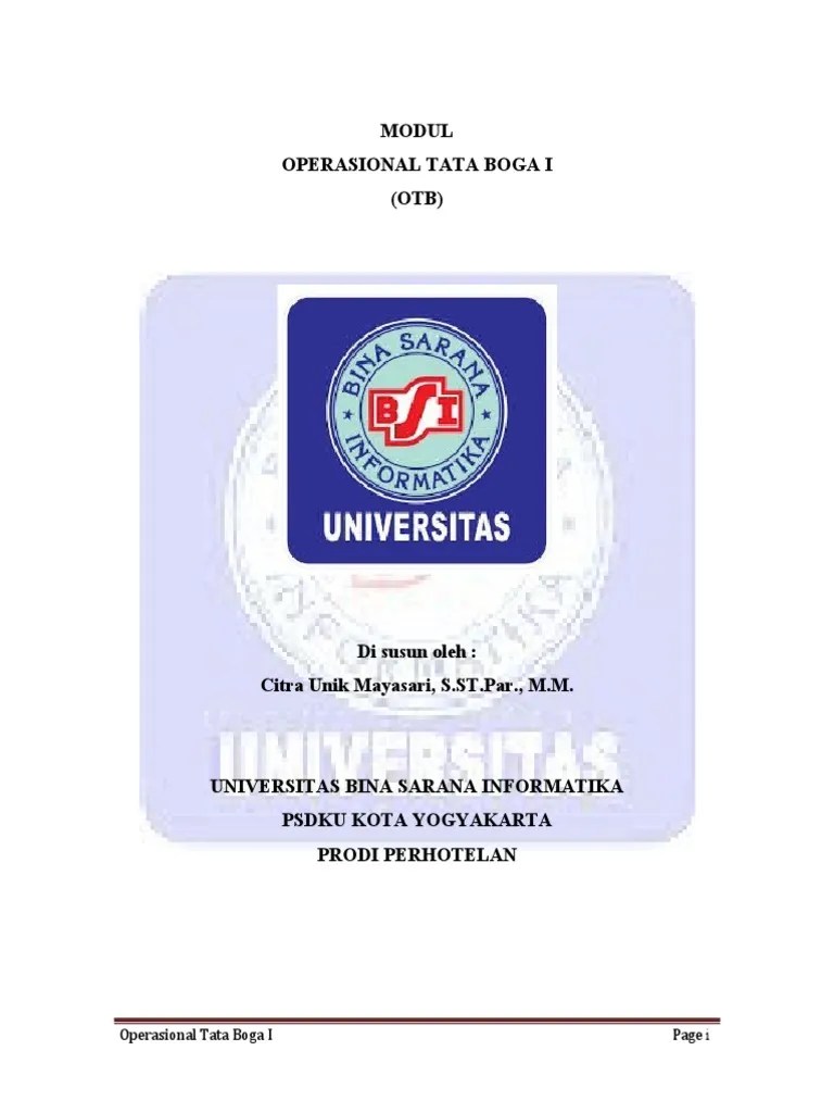 Modul-Operasional Tata Boga | PDF