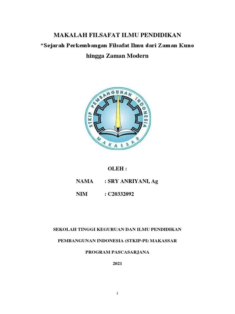 Makalah Sejarah Perkembangan Filsafat Ilmu | PDF