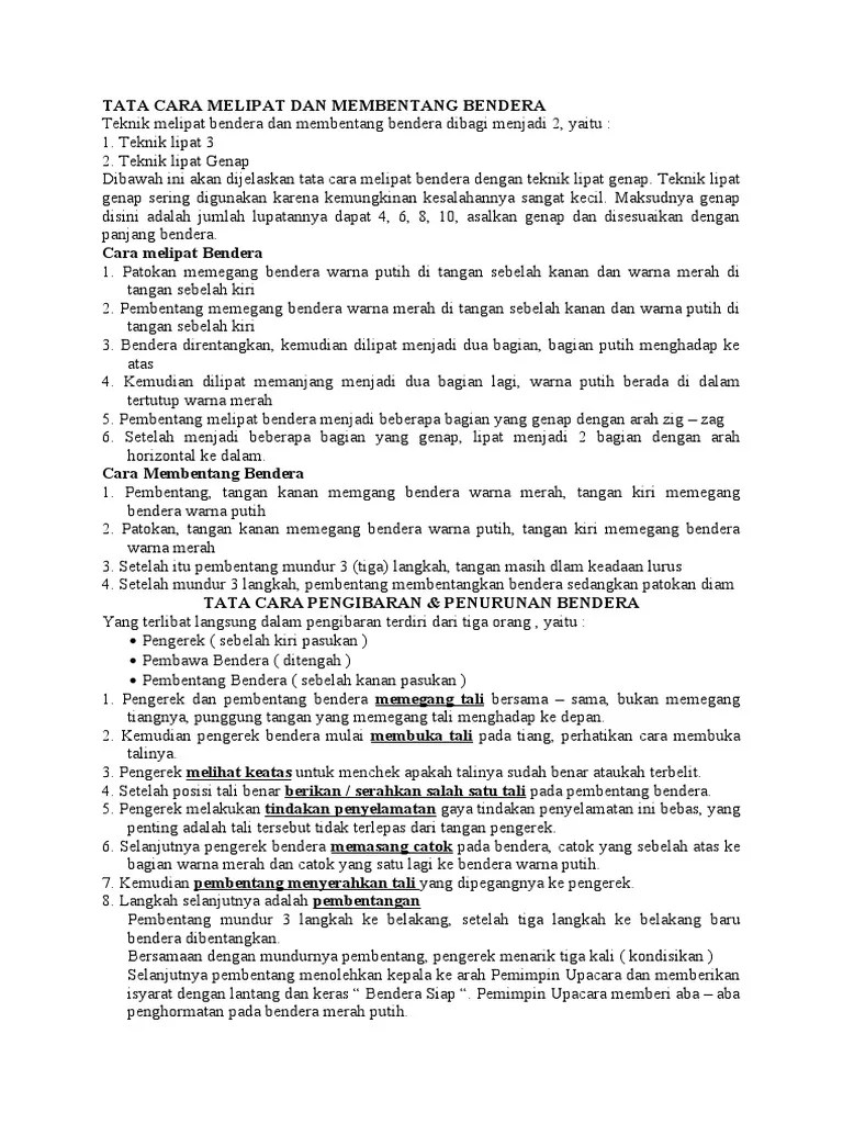 Tata Cara Melipat Dan Membentang Bendera | PDF