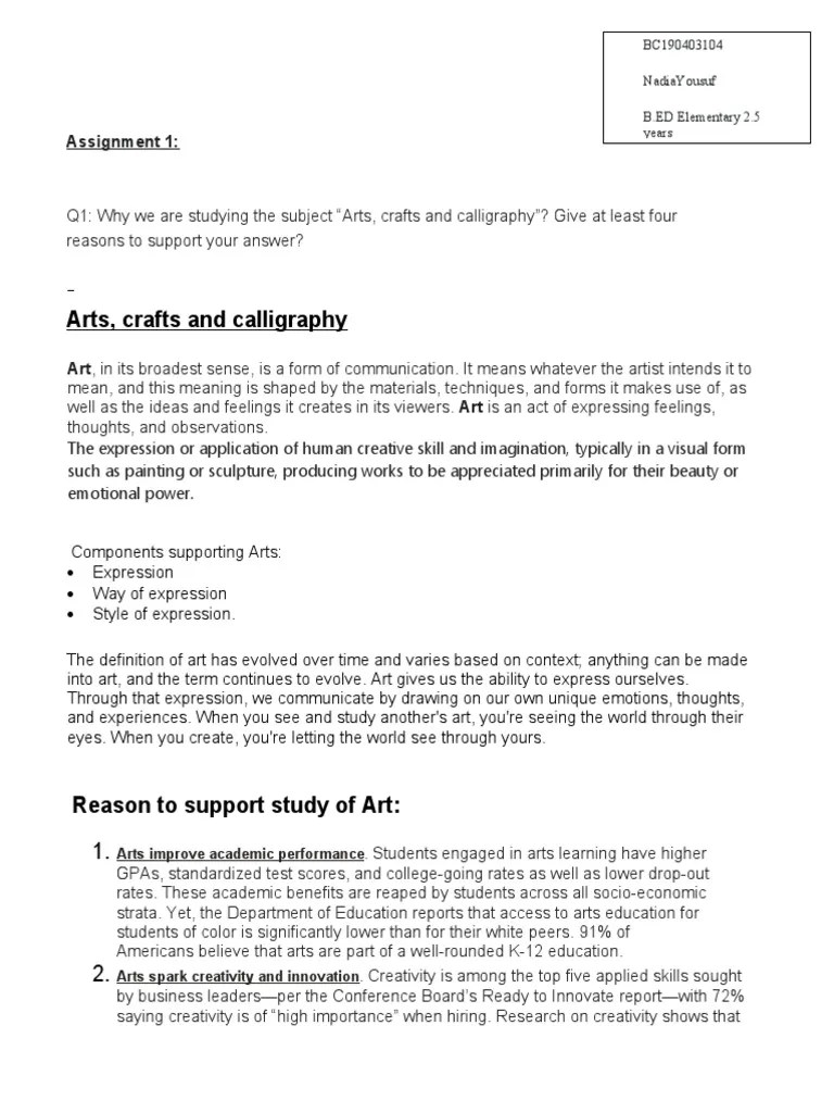 EDU403 Assignment 1 | PDF | Paintings | Arts (General)