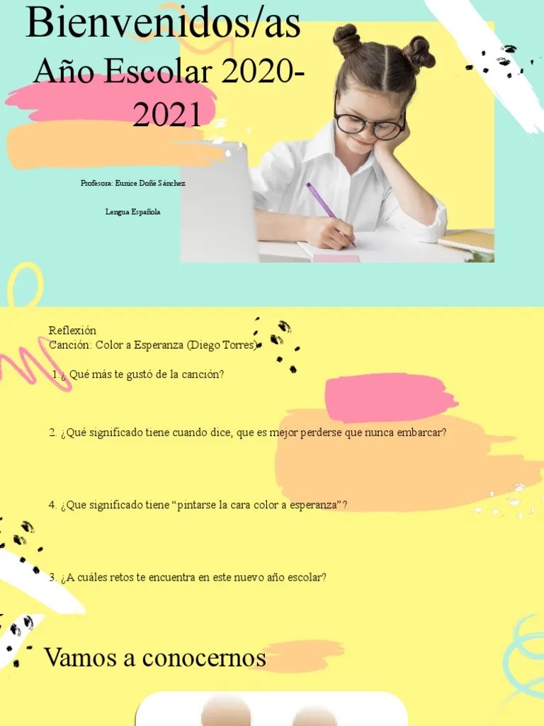 Presentación Inicio De Año Escolar 2020-2021 | PDF | Maestros | Aprendizaje