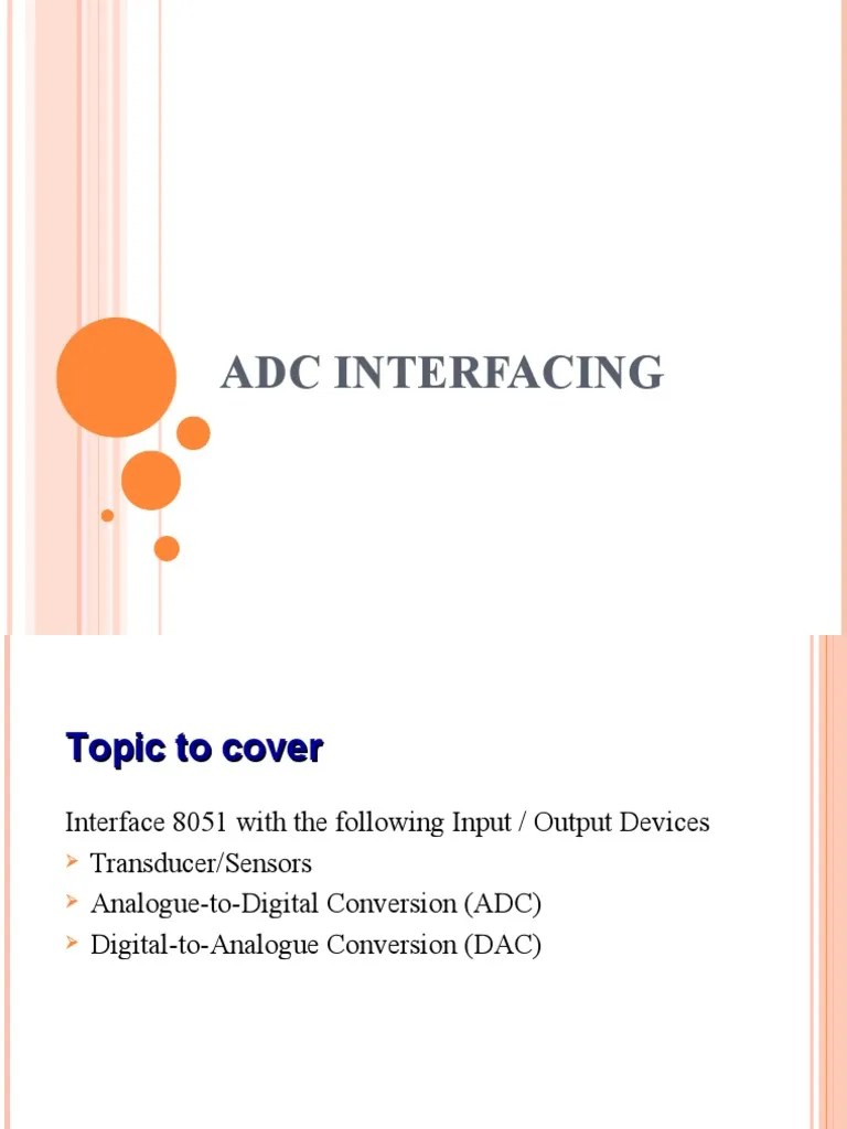 DAC ADC Interfacing With 8051 | PDF | Analog To Digital Converter | Sensor