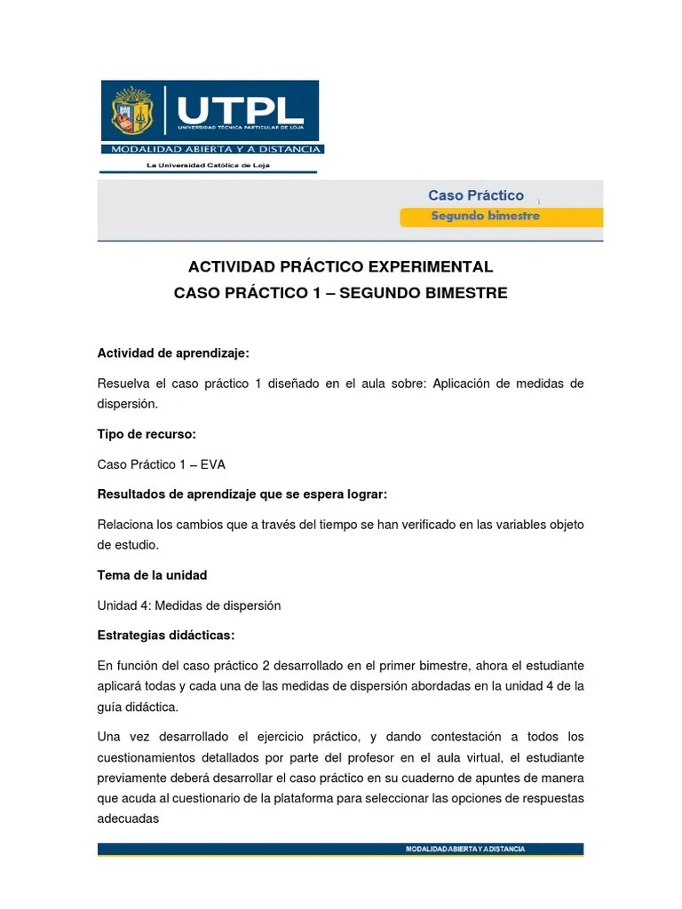 Caso Práctico 1 Segundo Bimestre | PDF | Prueba (evaluación) | Enseñanza De Matemática