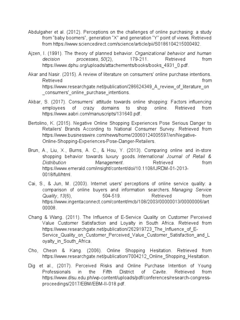 Research References | PDF | Online Shopping | Retail