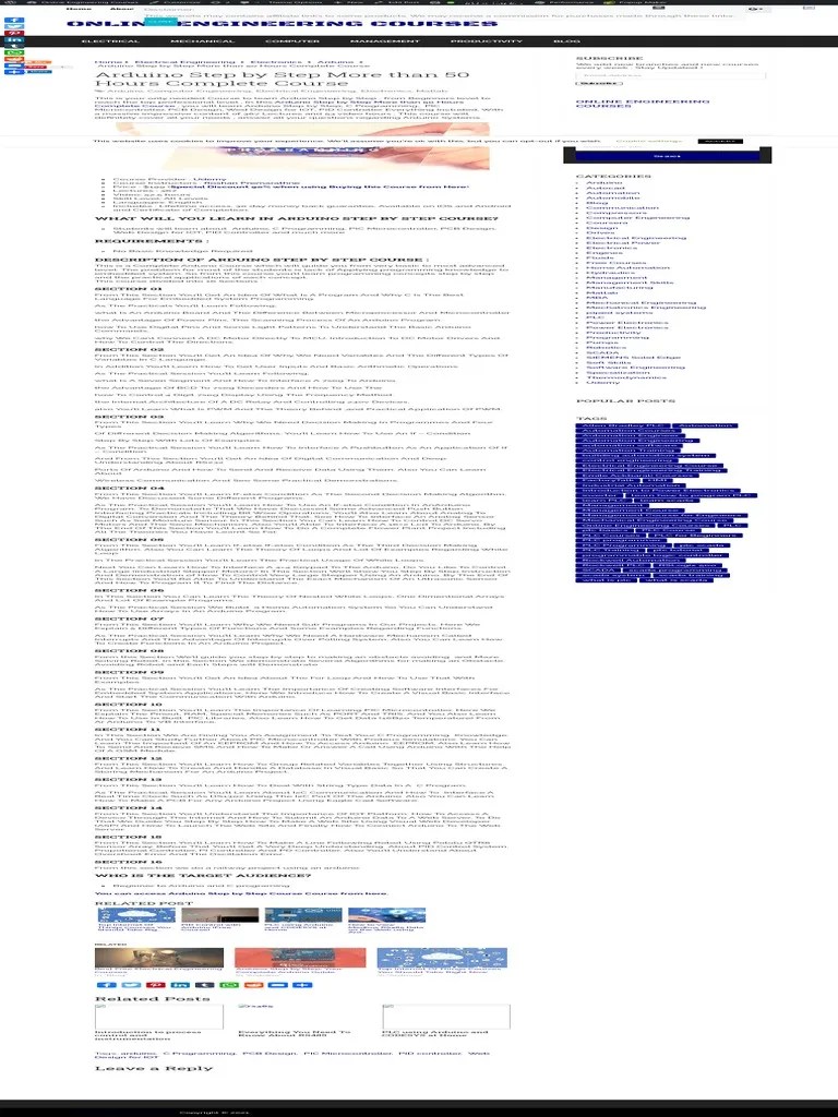 Arduino Step By Step Complete Course - Online Engineering Courses | PDF | Programmable Logic ...
