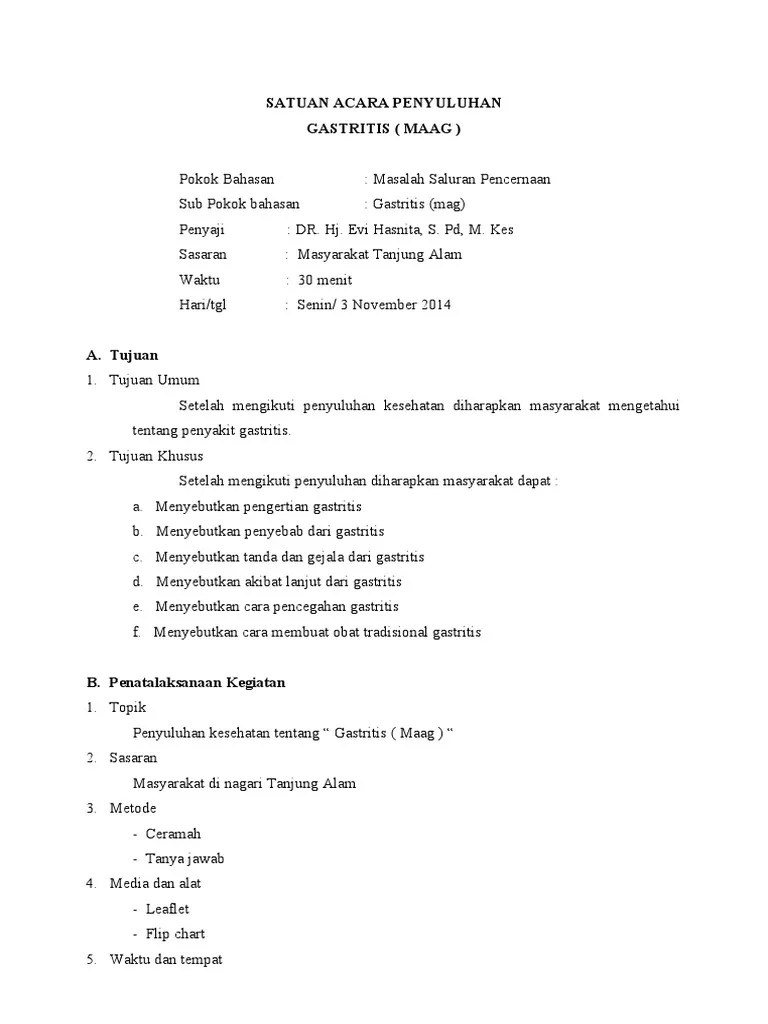 Satuan Acara Penyuluhan | PDF