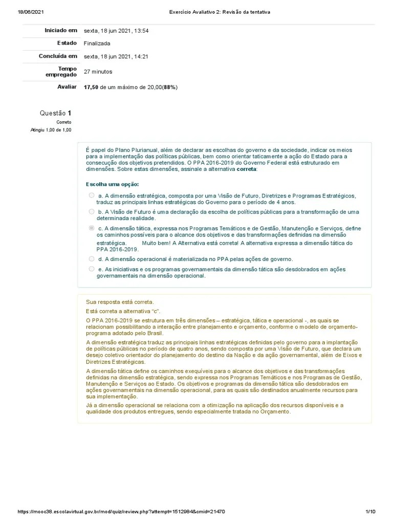 Exercício Avaliativo 2 - Orçamento Público | PDF | Orçamento ...
