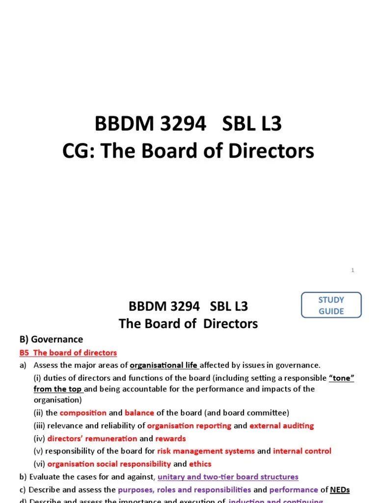 SBL Governance III | PDF