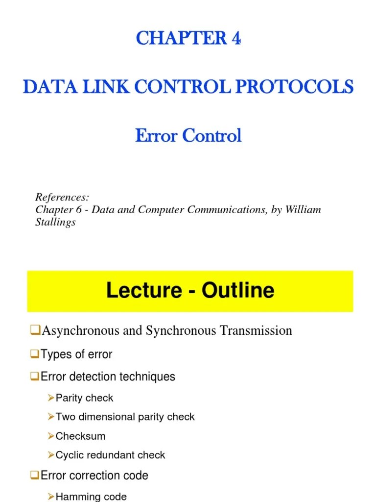 Chapter 4 - Lecture-1 Error Detection And Hamming Code | PDF | Error ...