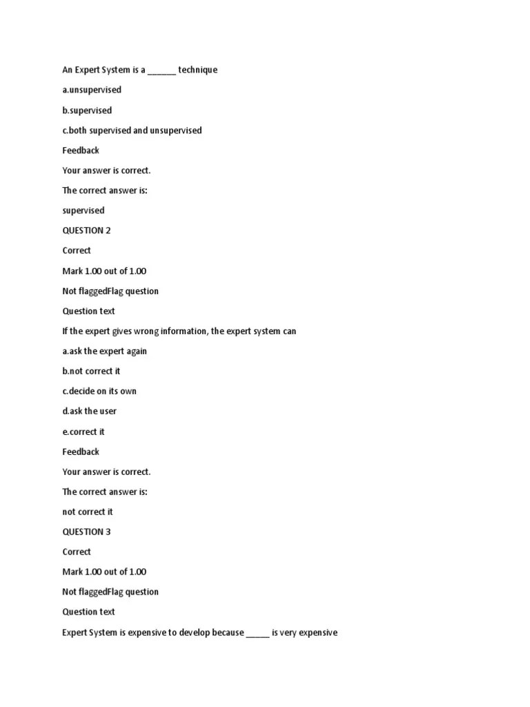 Artificial Intelligence MCQS | PDF | Artificial Neural Network ...