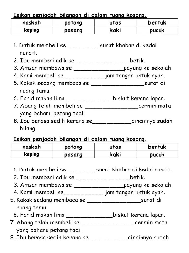 Ayah menghadiahi ibu seutas rantai. Unit 3 Penjodoh Bilangan Lat Pdf
