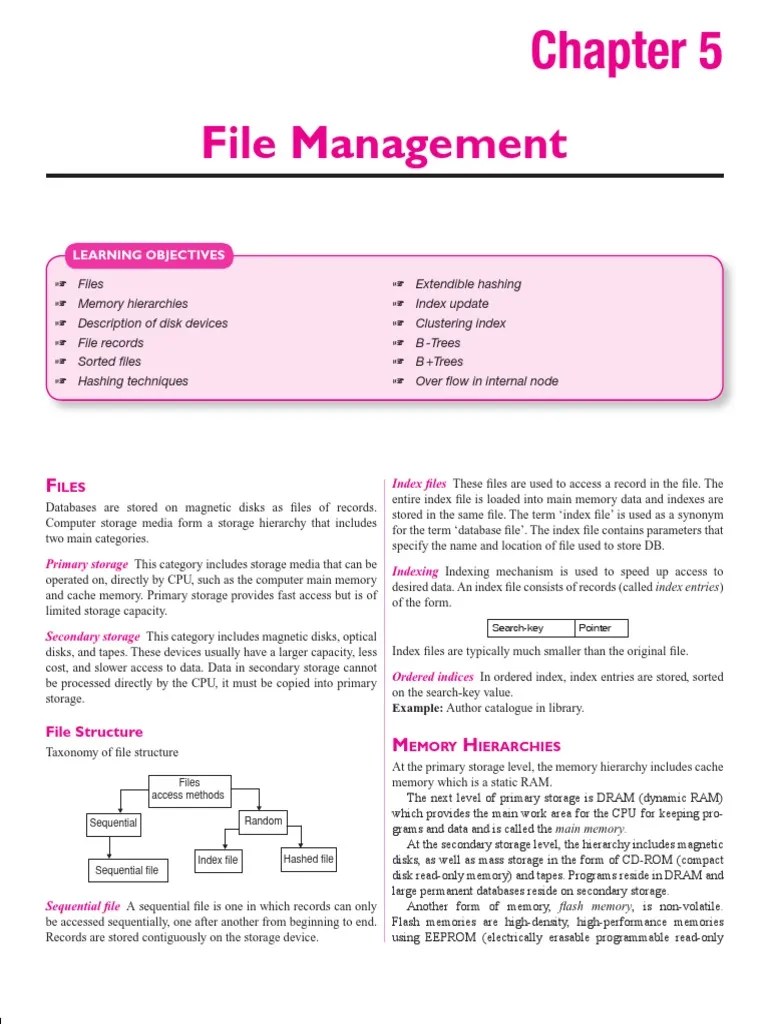 5 File Management | PDF | Computer Data Storage | Database Index