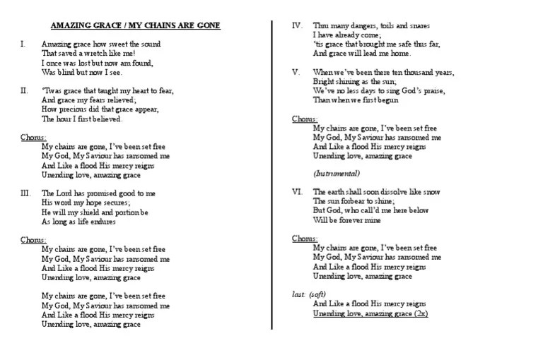 Amazing Grace-My Chains Are Gone | PDF