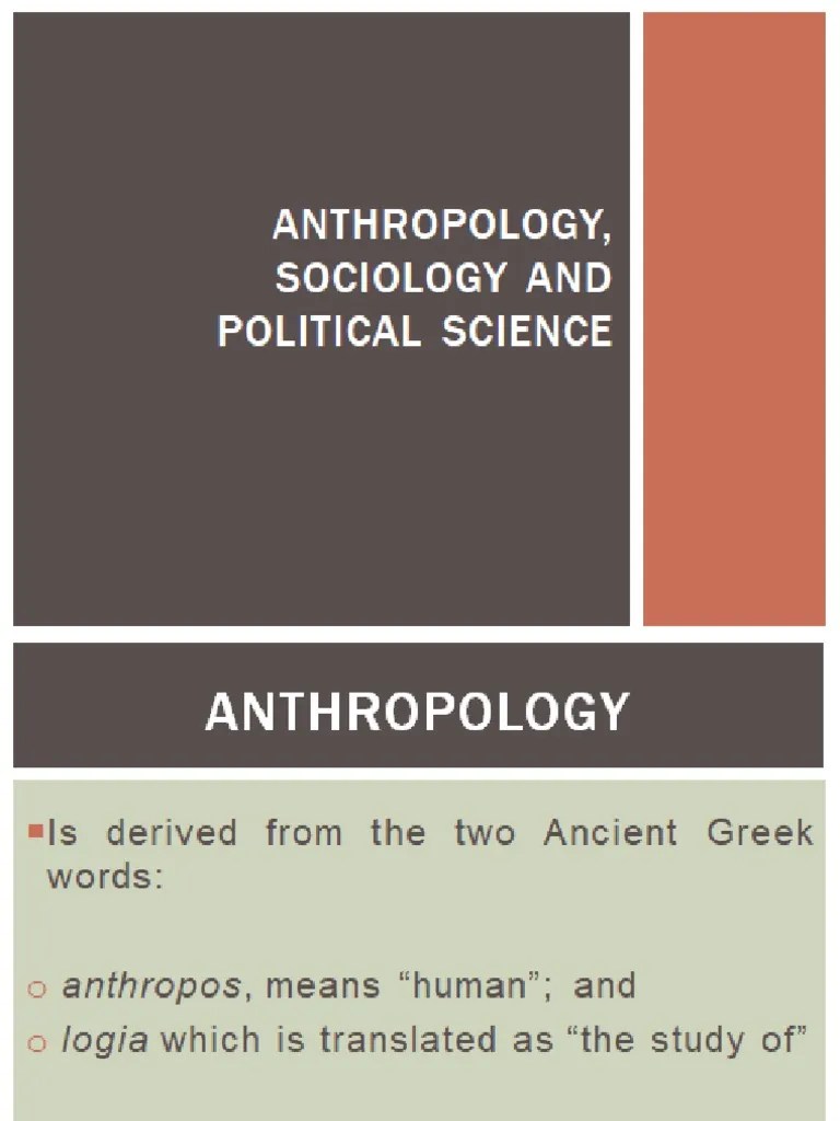 Anthropology, Sociology And Political Science | PDF