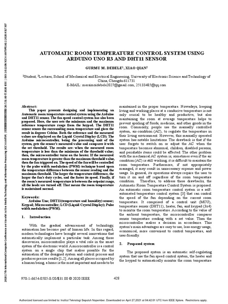 Automatic Room Temperature Control System Using Arduino UNO R3 And ...