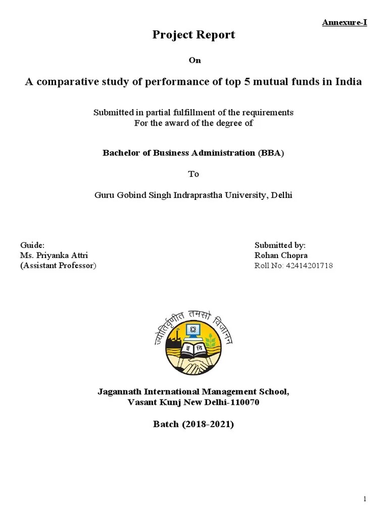 Project Report: A Comparative Study Of Performance Of Top 5 Mutual ...