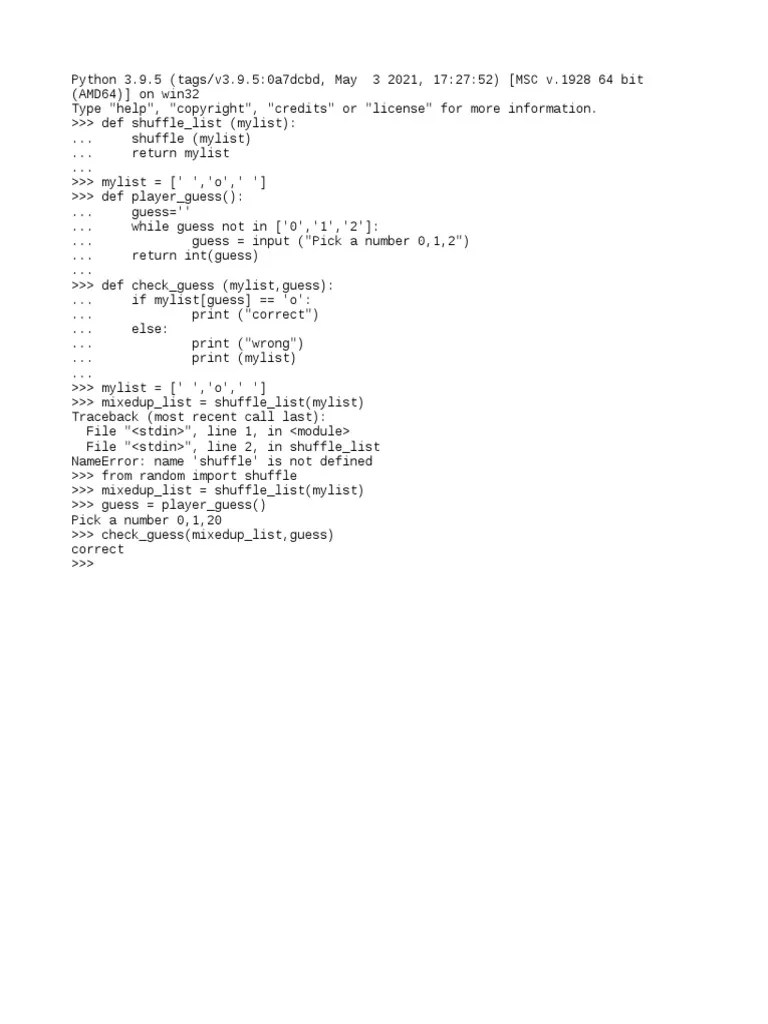 Guessing Game Python | PDF