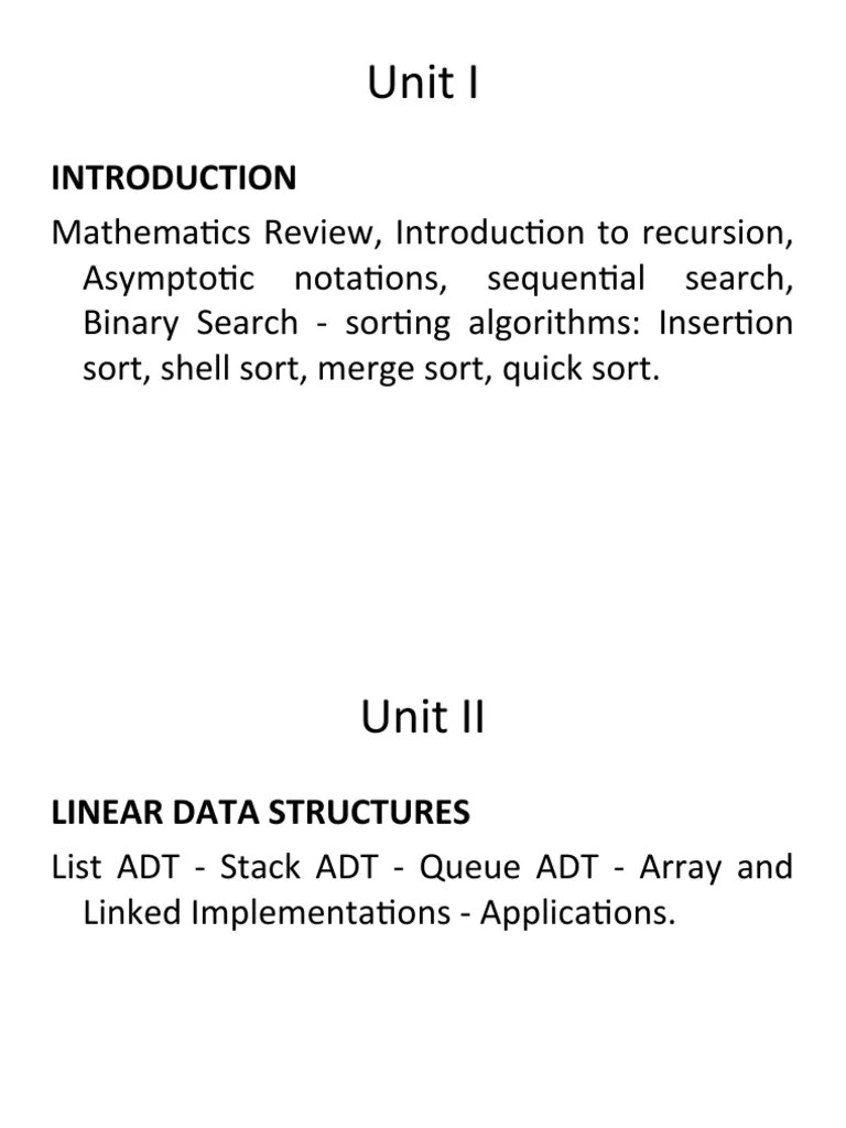 DSA Unit 1 | PDF | Data Type | Time Complexity