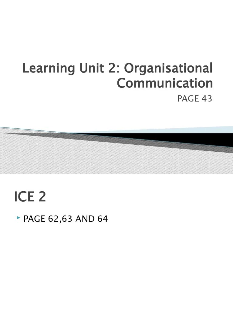 Learning Unit 2: Organisational Communication | PDF | Communication | Organizational Culture