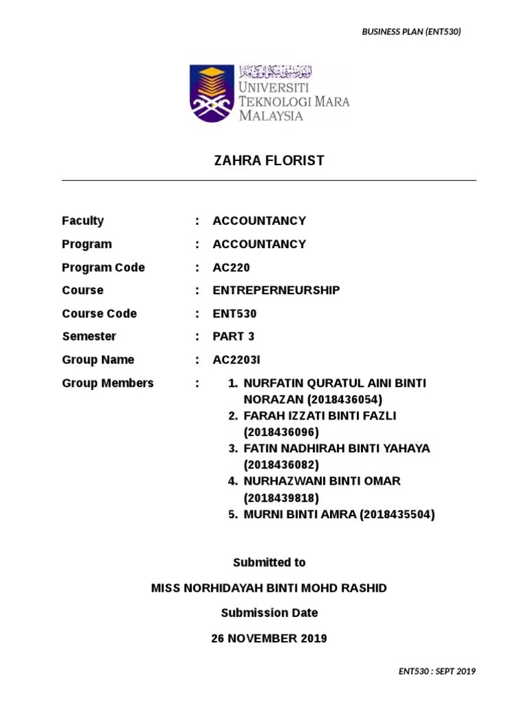 Ent530 Business Plan | PDF | Floristry | Market Segmentation