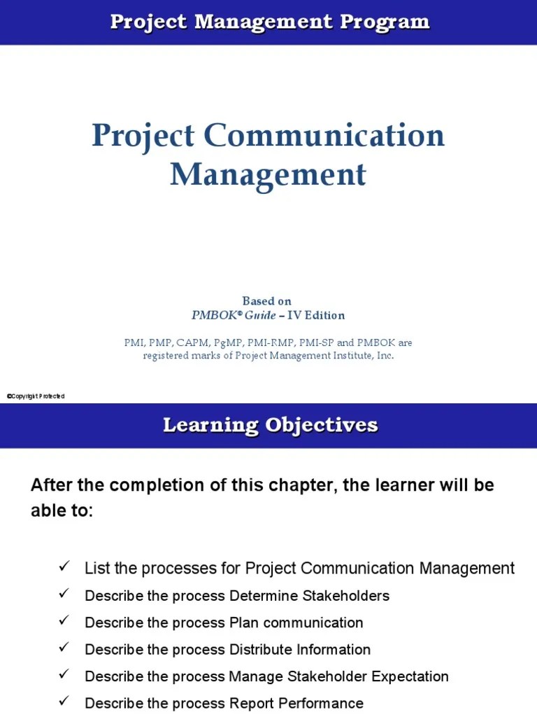 Chapter 8 - Project Communications Management | PDF | Project ...
