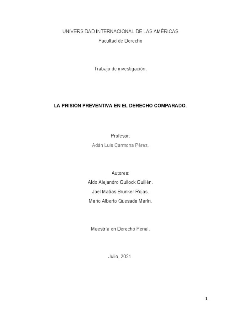 La Prision Preventiva En El Derecho Comparado, Caso Noruega | PDF | Procedimiento Criminal | Mandato