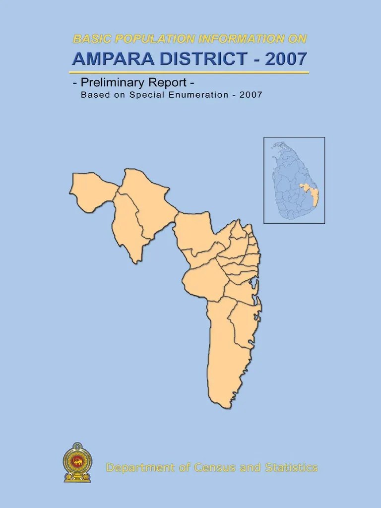 Ampara District Population Overview 2007 PDF Sri Lanka 1