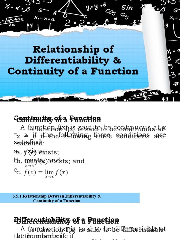 3.5 Relationship Between Differentiability And Continuity, And ...