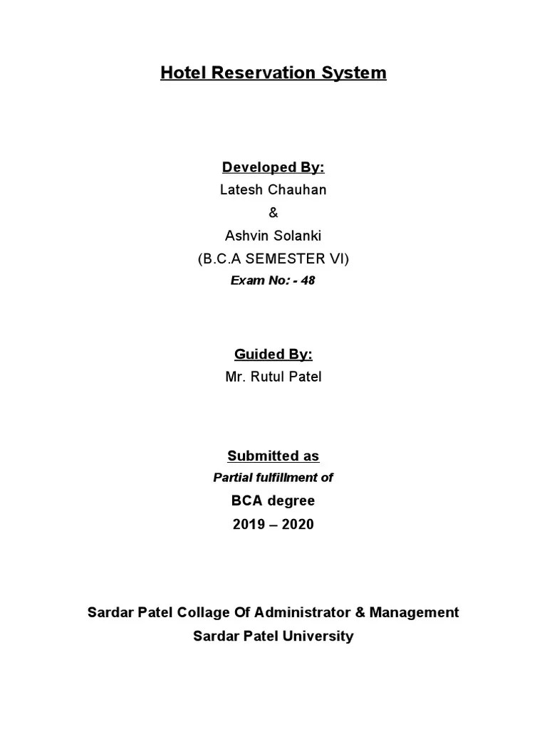 Hotel Reservation System - Project | PDF | Human Nature | Science