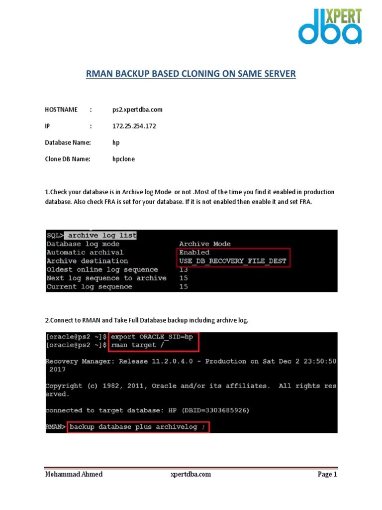 Oracle Rman Backup Based Cloning On Same Host-2 | PDF | Backup | Databases